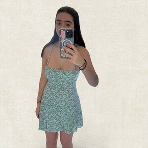 REVOLVE Green Floral Mini Dress